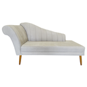 Ver imagem 1 de Recamier Divã Pés Palito para Sala Cecilia 1.60cm Suede Marfim - Incasa Decor