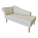 Ver imagem 5 de Recamier Divã Pés Palito para Sala Cecilia 1.60cm Suede Marfim - Incasa Decor