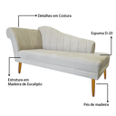 Ver imagem 7 de Recamier Divã Pés Palito para Sala Cecilia 1.60cm Suede Marfim - Incasa Decor