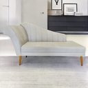 Ver imagem 2 de Recamier Divã Pés Palito para Sala Cecilia 1.60cm Suede Marfim - Incasa Decor