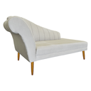 Ver imagem 4 de Recamier Divã Pés Palito para Sala Cecilia 1.60cm Suede Marfim - Incasa Decor