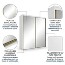 Ver imagem 4 de Guarda-Roupa Casal com Espelho 2 Portas de Correr 7 Gavetas 100% MDF Branco Luminum