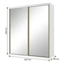 Ver imagem 3 de Guarda-Roupa Casal com Espelho 2 Portas de Correr 7 Gavetas 100% MDF Branco Luminum