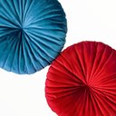 Ver imagem 5 de 2 Almofadas Redondas Rendy em Veludo Azul Turquesa