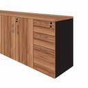 Ver imagem 5 de Armário Balcão 1,96m x 45cm Escritório e Home Office com 4 Portas 2 Gavetas e 1 Gavetão Fichá
