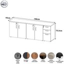 Ver imagem 3 de Armário Balcão 1,96m x 45cm Escritório e Home Office com 4 Portas 2 Gavetas e 1 Gavetão Fichá