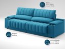 Ver imagem 3 de Sofá com Porta Copos e Carregador Usb Retrátil e Reclinável Murano 2,00m Velosuede Royal -