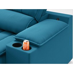 Sofá com Porta Copos e Carregador USB Retrátil e Reclinável Murano 2,00m Velosuede Royal - - 7