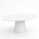 Ver imagem 1 de Mesa de Jantar Oval 180x100cm em Laca Branco - Base Cone Branco