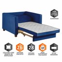 Ver imagem 3 de Sofá Cama Marcelle 1 Lugar 100 Solteiro Veludo Paris Pés de Madeira Talento Móveis