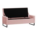 Ver imagem 2 de Recamier Bau Paris Base de Metal 1,20m Suede Rosa Bebe - Inova Decorações