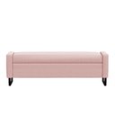 Ver imagem 3 de Recamier Bau Paris Base de Metal 1,20m Suede Rosa Bebe - Inova Decorações