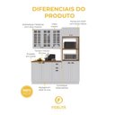 Ver imagem 4 de Armário de Cozinha Modulada Compacta Nara 10 Portas 2 Gavetas MDF Branco Fidelita Móveis
