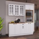 Ver imagem 1 de Armário de Cozinha Modulada Compacta Nara 10 Portas 2 Gavetas MDF Branco Fidelita Móveis