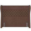 Ver imagem 5 de Kit Cabeceira Cama Box Casal 160cm Madrid com Puff Recamier Santorini Veludo Marrom