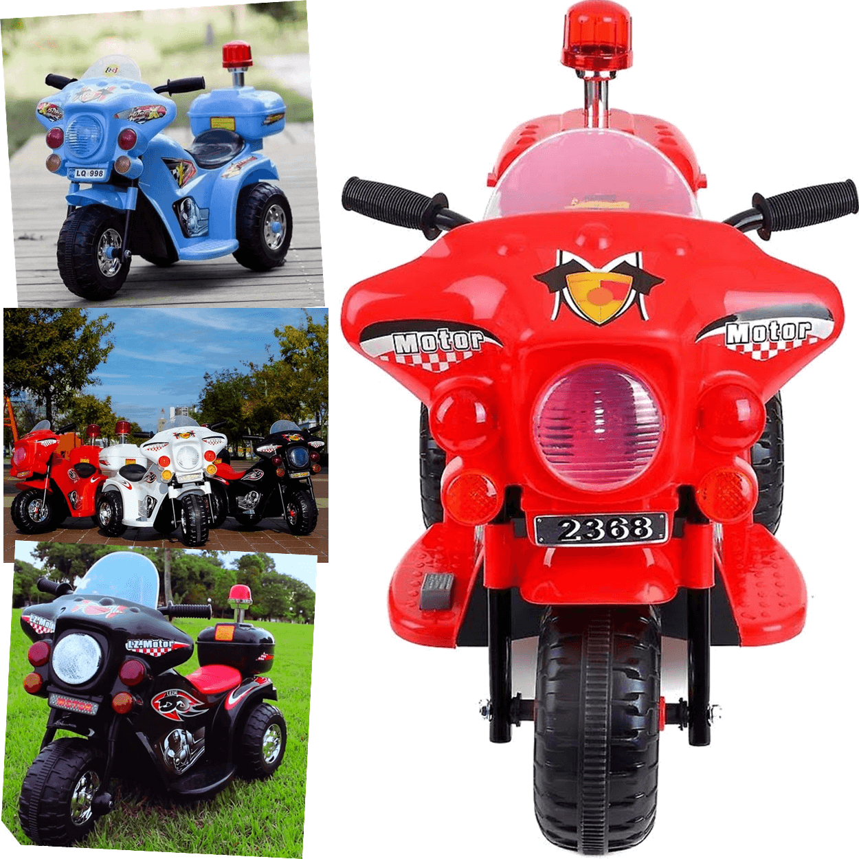 Moto Eletrica Policia Motorcycle Bau Vermelha 6v Zippy Toys - 4