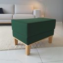 Ver imagem 1 de Puff Beny, Linho, Base e Pés de Madeira.