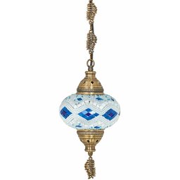 Lustre De Mosaico Turco Autêntico - Bleu&White Love XD7001 BW - 2