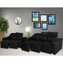 Ver imagem 1 de Conjunto Sofá Alfa 2 e 3 Lugares Retrátil Reclinável Preto – Ws Estofados