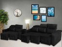 Ver imagem 1 de Conjunto Sofá Alfa 2 e 3 Lugares Retrátil Reclinável Preto – Ws Estofados