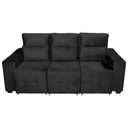 Ver imagem 3 de Conjunto Sofá Alfa 2 e 3 Lugares Retrátil Reclinável Preto – Ws Estofados