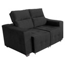 Ver imagem 2 de Conjunto Sofá Alfa 2 e 3 Lugares Retrátil Reclinável Preto – Ws Estofados