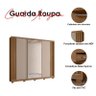Guarda Roupa Casal Ambiente Arizona 3 Portas Carvalho Fendi com Espelho - Moval - 4