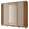 Guarda Roupa Casal Ambiente Arizona 3 Portas Carvalho Fendi com Espelho - Moval - 5