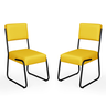 Kit Conjunto 2 Cadeiras Decorativa Flórida Sala de Jantar Escritório Cozinha Couro Sintético Amarelo - 2
