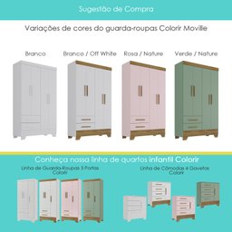 Guarda-roupa Infantil 4 Portas 2 Gavetas Colorir - 4