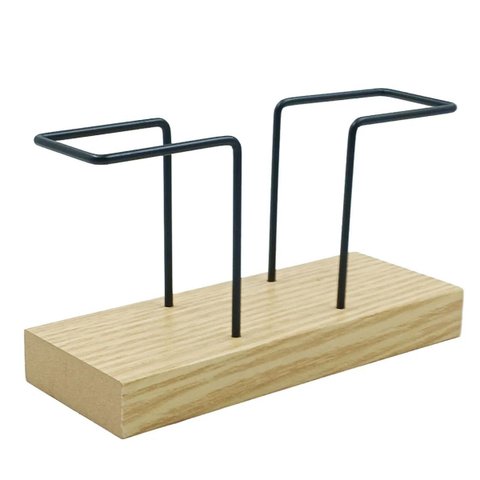 Porta Guardanapo Moderno em Metal e Bambu Suporte de Mesa Posta Elegante