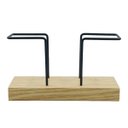 Ver imagem 2 de Porta Guardanapo Moderno em Metal e Bambu Suporte de Mesa Posta Elegante