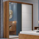 Ver imagem 1 de Guarda-Roupa Solteiro Porta Espelhada 2 Portas 178cm Eleganza