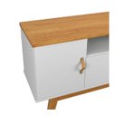 Ver imagem 5 de Rack com Painel Tv 90cm Sirius Branco Cinamomo Retrô Mdp Nicho e Pés de Madeira:branco/cinamomo