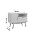 Ver mais imagens de Rack com Painel Tv 90cm Sirius Branco Cinamomo Retrô Mdp Nicho e Pés de Madeira:branco/cinamomo