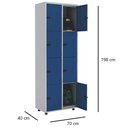 Ver imagem 3 de Armário Roupeiro Aço 8 Portas Academia Guarda Volume Ea702 Azul
