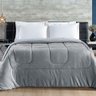 Coberdrom Allure Queen Dupla Face Manta Plush + Malha 1 Peça - Cinza - 1