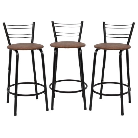 Kit 3 Banquetas para Bancada Flórida Preta 60cm Cozinha Gourmet Balcão Ilha Piscina Área de Lazer