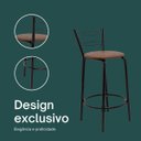 Ver imagem 4 de Kit 3 Banquetas para Bancada Flórida Preta 60cm Cozinha Gourmet Balcão Ilha Piscina Área de Lazer