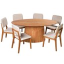 Ver imagem 3 de Mesa de Jantar Oval 180x100 Cinamomo com Tampo Mdf Laminado:cinamomo