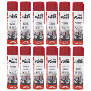 Kit 12 Óleo Desengripante Lubrificante Spray 300ml - Lub Fast