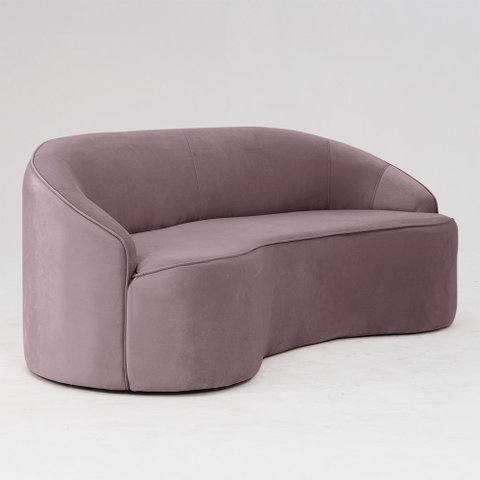Sofá Curvo Montserrat 230cm 4 Lugares Veludo Rosa Queimado - Nexta Casa