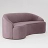 Sofá Curvo Montserrat 230cm 4 Lugares Veludo Rosa Queimado - Nexta Casa - 1