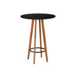 Conjunto Mesa Banquetas Alta Magic Luxo Puff Madeira Maciça Bistro Sala e Cozinha Hall Cor Preto - 6