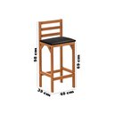 Ver imagem 7 de Conjunto Mesa Banquetas Alta Magic Luxo Puff Madeira Maciça Bistro Sala e Cozinha Hall Cor Preto