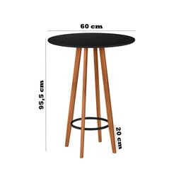 Conjunto Mesa Banquetas Alta Magic Luxo Puff Madeira Maciça Bistro Sala e Cozinha Hall Cor Preto - 8