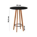 Ver mais imagens de Conjunto Mesa Banquetas Alta Magic Luxo Puff Madeira Maciça Bistro Sala e Cozinha Hall Cor Preto