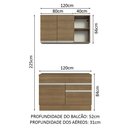Ver imagem 4 de Armário de Cozinha Compacta 120cm Rustic Glamy Madesa 08