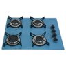 Fogão Cooktop a Gás Chapa 4b Bocas Ultra Chama 127/220v Marmorizado Marmo Azul - 1