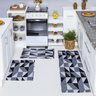 Jogo de Passadeira + Tapete 3 Pç Jacquard Antiderrapante Cozinha Corredor Quarto Sala Geométrico:los - 1
